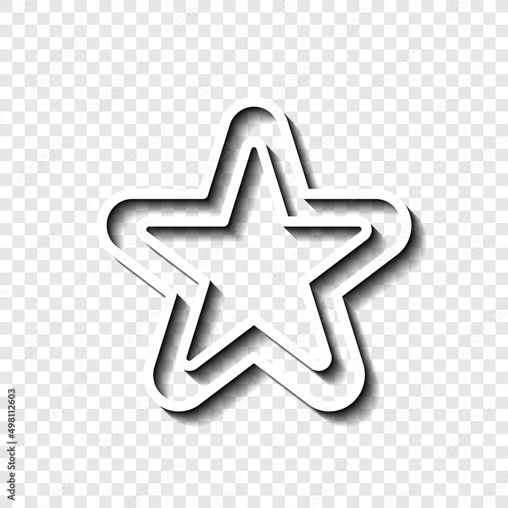 Poster double star simple icon. flat desing. white with shadow on transparent grid.ai