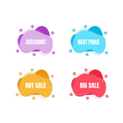 Liquid Sticker Discount label Price Promotion Vector Design
