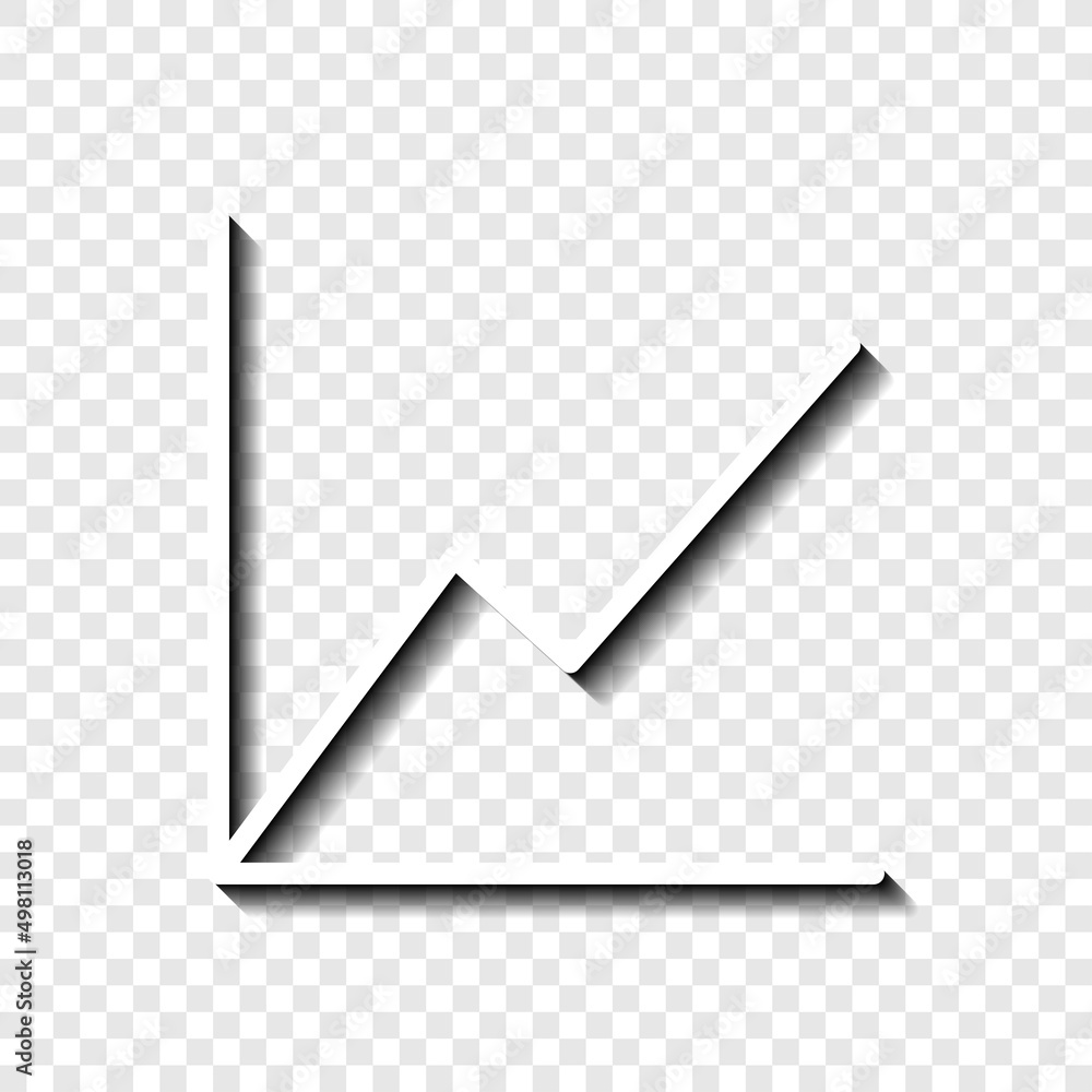 Poster graph diagram simple icon vector. flat desing. white with shadow on transparent grid.ai