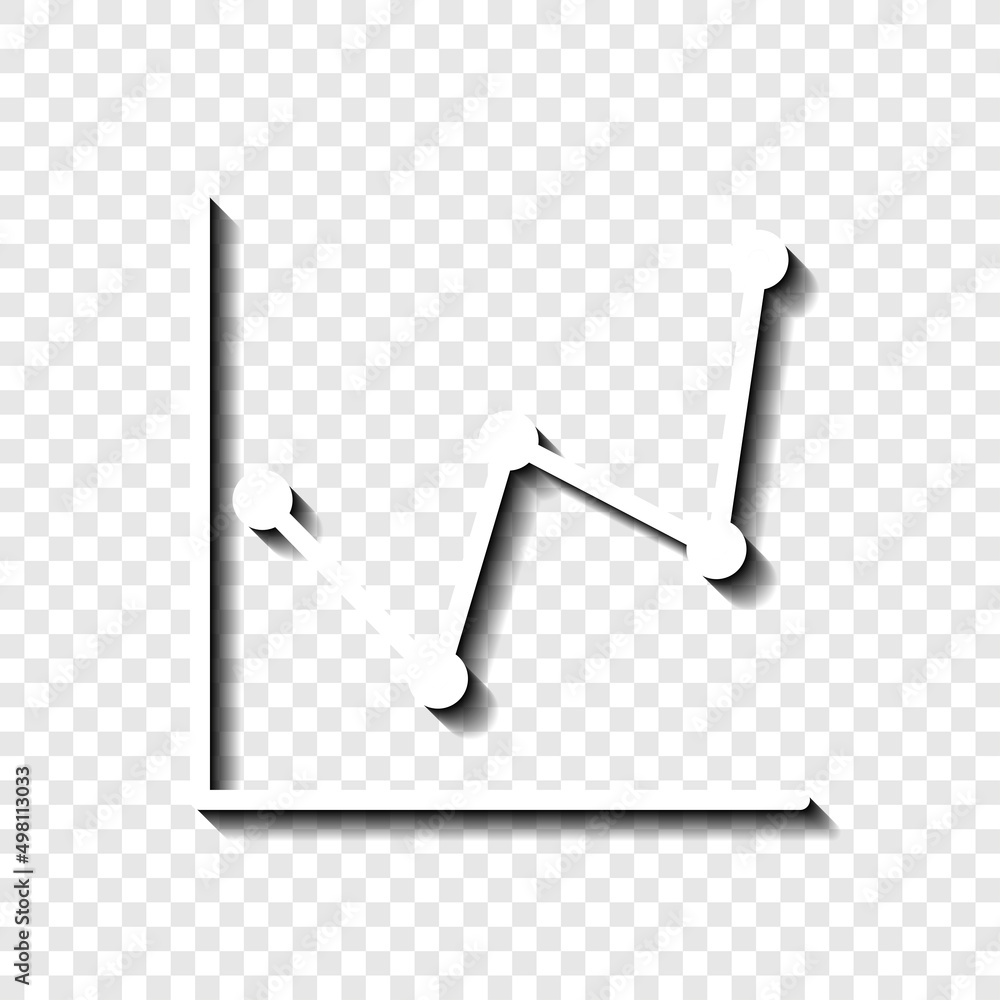 Poster graph diagram simple icon. flat desing. white with shadow on transparent grid.ai