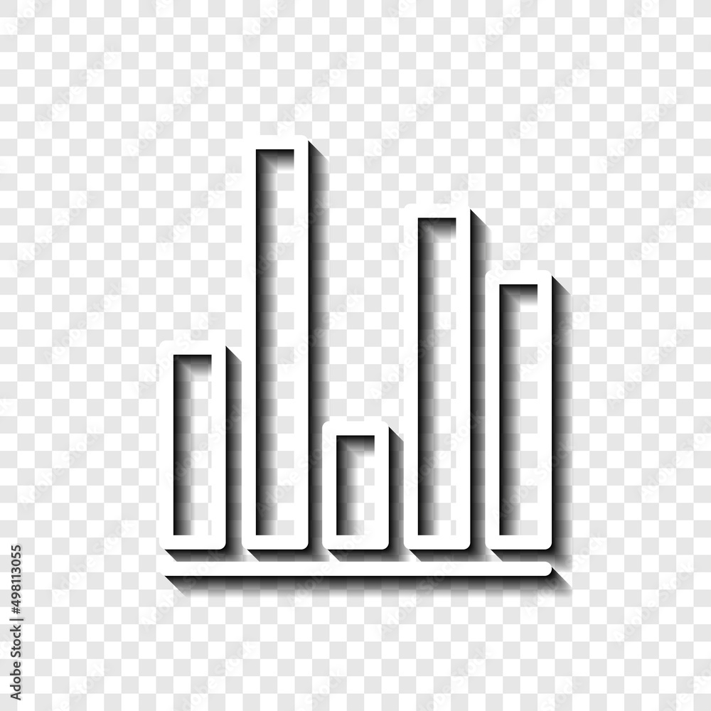 Poster graph, diagram simple icon. flat desing. white with shadow on transparent grid.ai