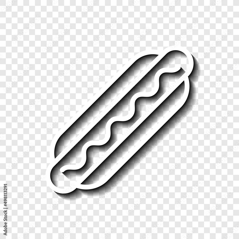 Poster hot dog simple icon vector. flat desing. white with shadow on transparent grid.ai