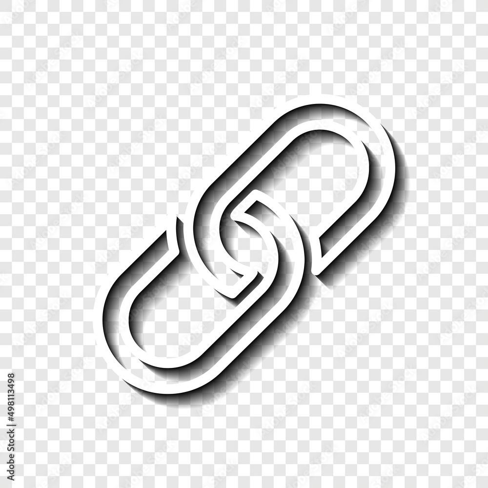 Poster link simple vector, icon. flat desing. white with shadow on transparent grid.ai