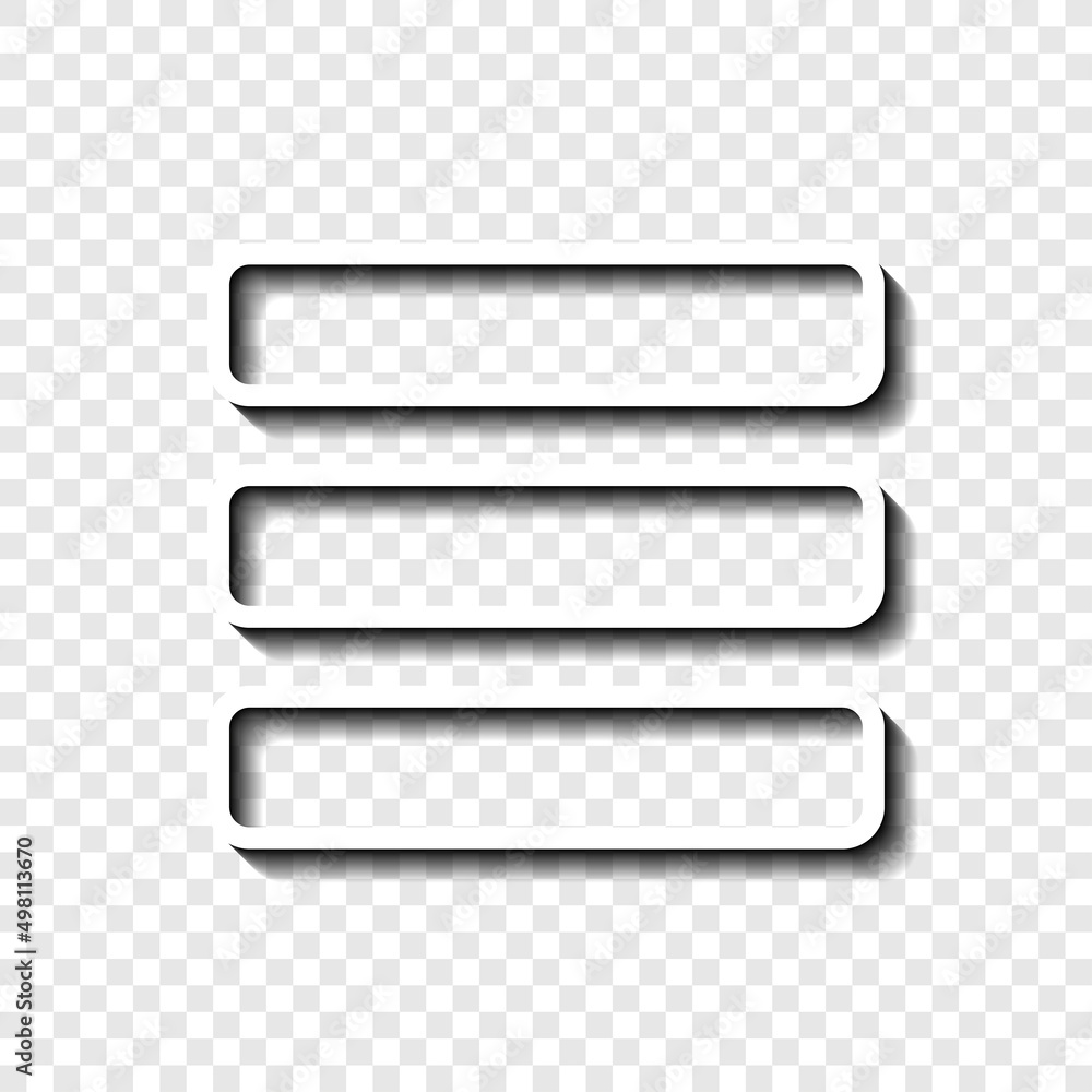 Poster menu vector simple icon. flat desing. white with shadow on transparent grid.ai