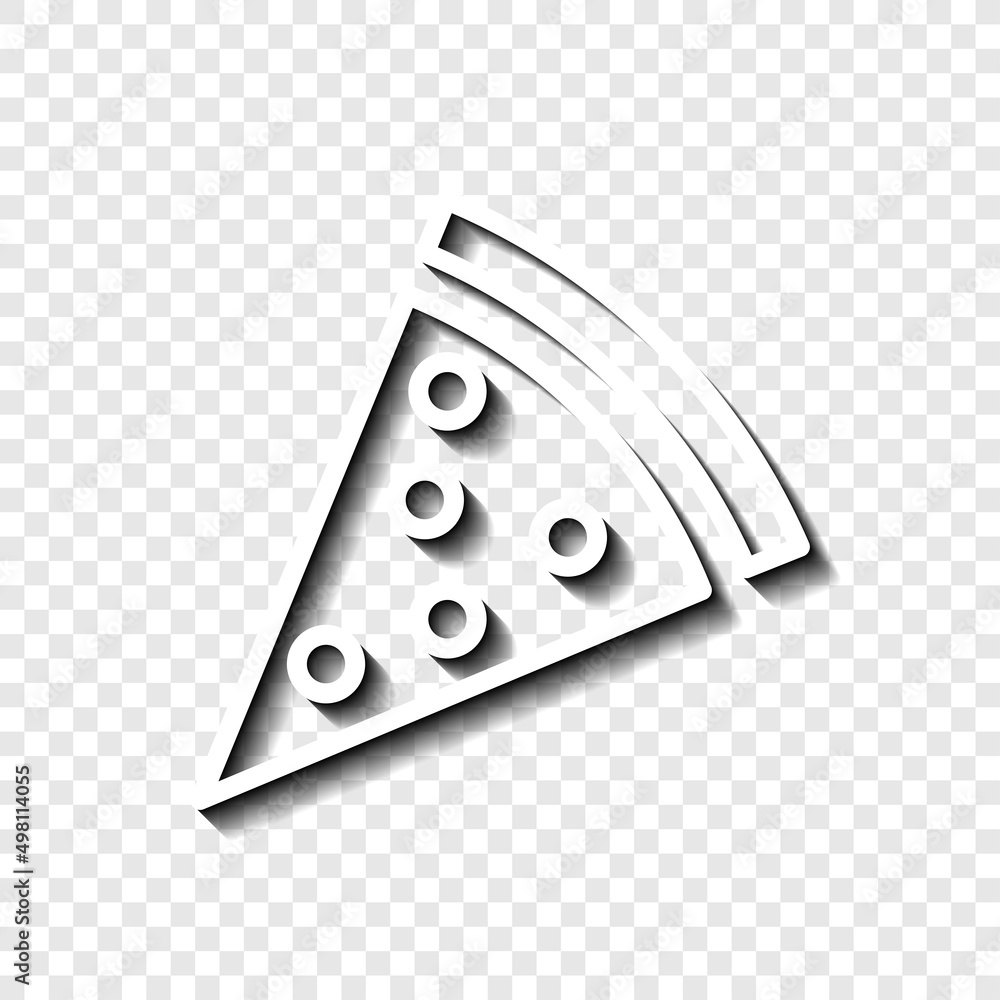 Poster pizza, simple icon vector. flat desing. white with shadow on transparent grid.ai