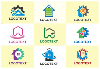 Creative Modern Home logo design set [vector]