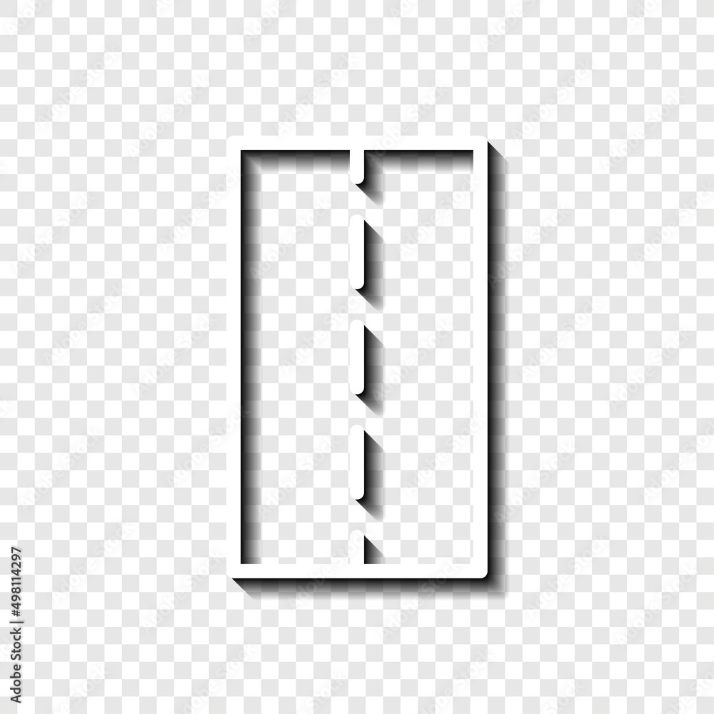 Poster road simple icon vector. flat desing. white with shadow on transparent grid.ai