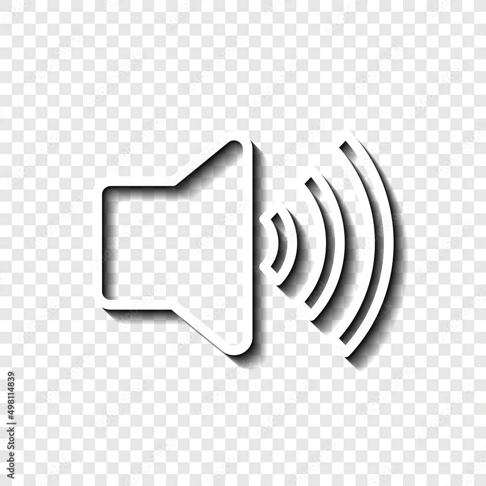 Aufkleber sound simple icon vector. flat desing. white with shadow on transparent grid.ai