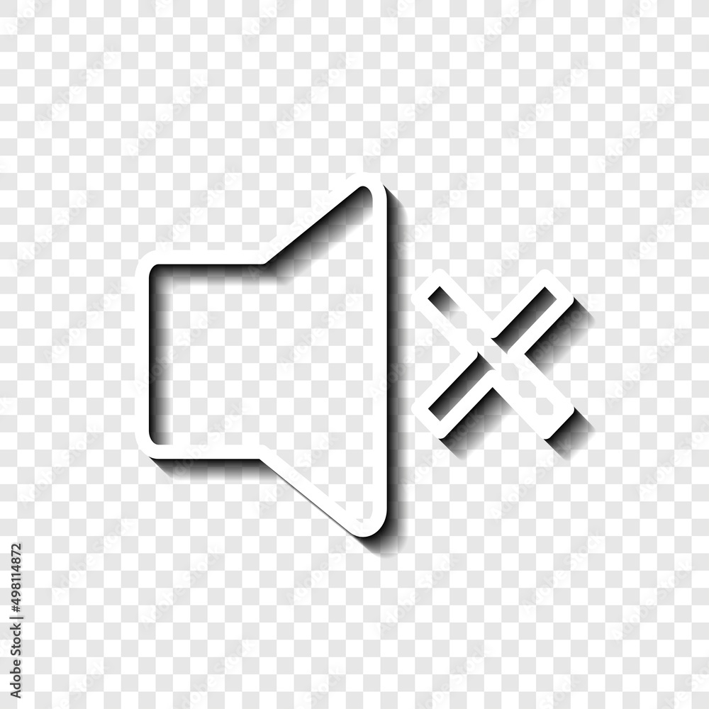 Poster sound simple icon, vector. flat desing. white with shadow on transparent grid.ai