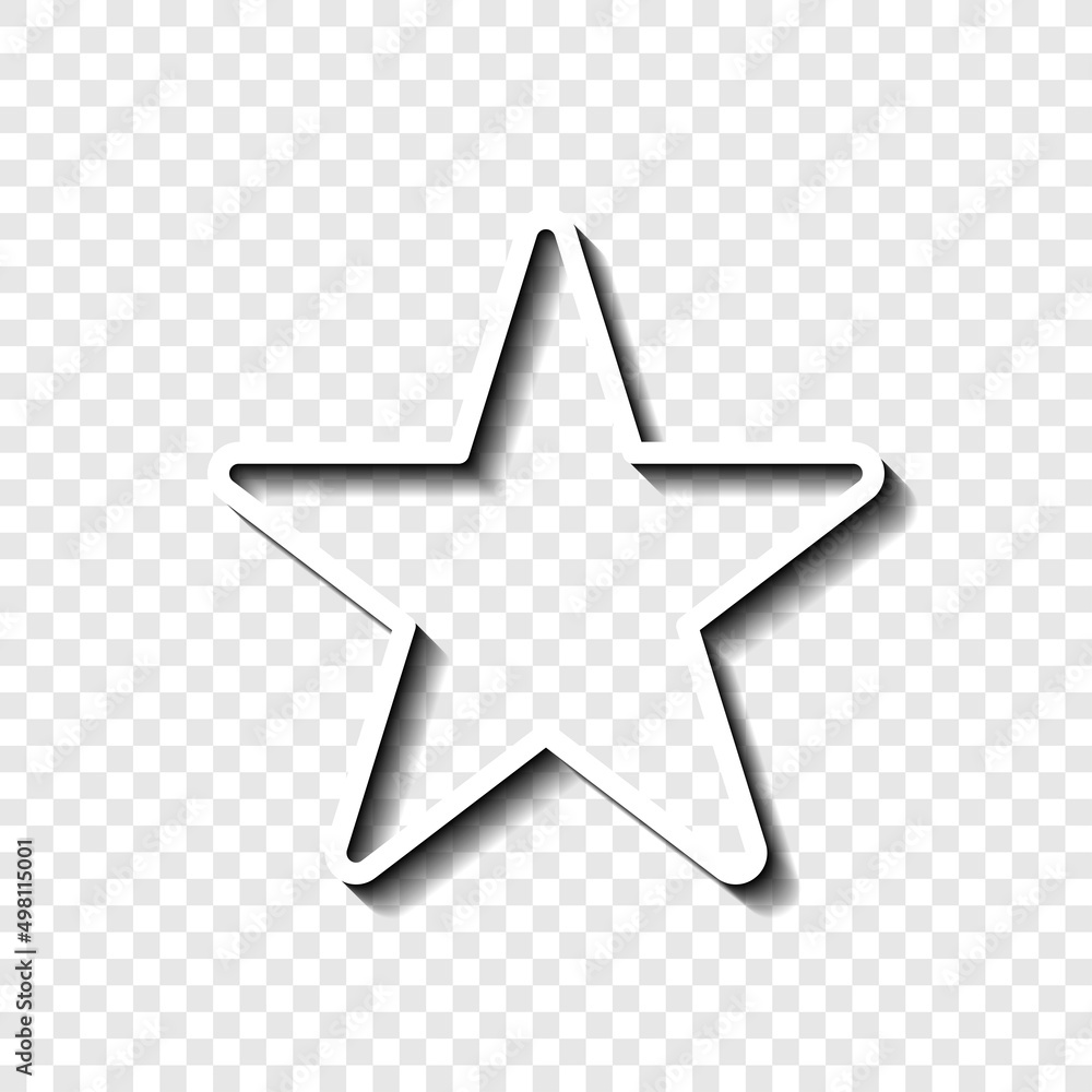 Aufkleber star simple icon vector. flat desing. white with shadow on transparent grid.ai