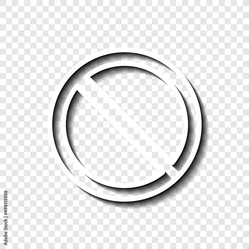 Poster stop vector simple icon. flat desing. white with shadow on transparent grid.ai
