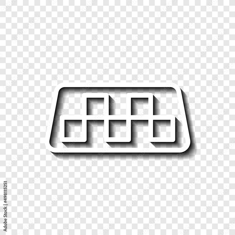 Poster taxi simple icon vector. flat desing. white with shadow on transparent grid.ai