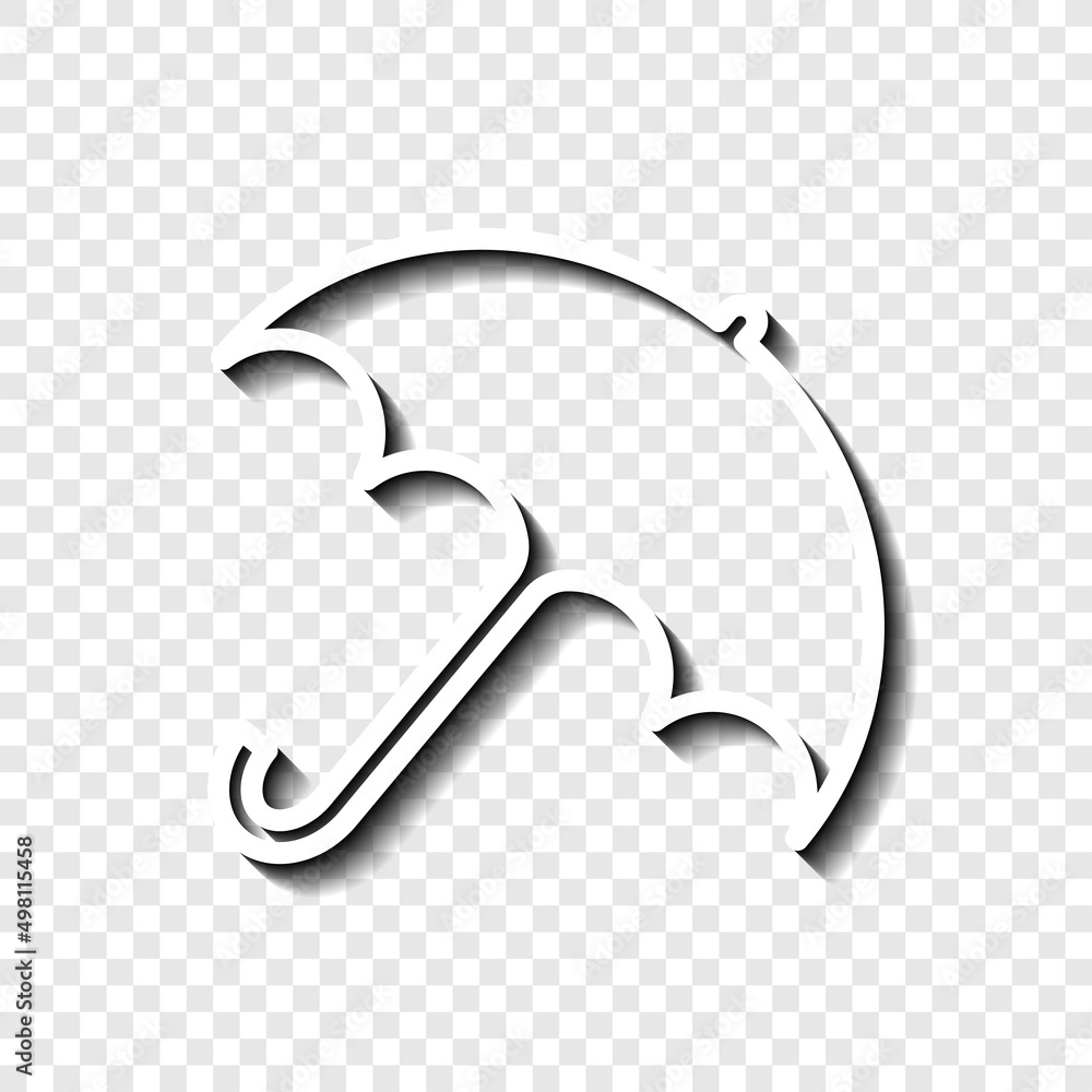 Poster umbrella vector simple icon. flat desing. white with shadow on transparent grid.ai