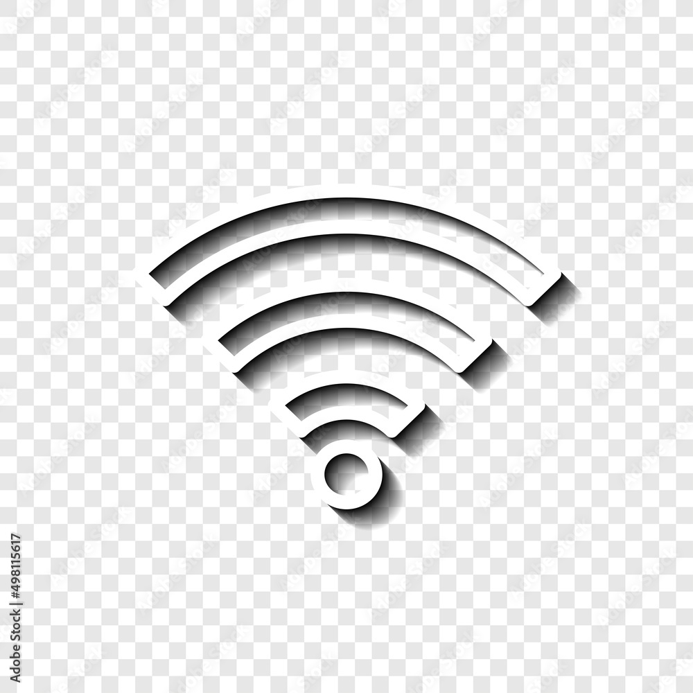 Aufkleber wifi simple icon vector. flat desing. white with shadow on transparent grid.ai