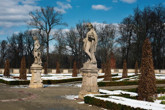Statues in the Royal Wilanow Palace.