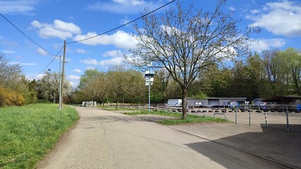 Durlach Aue Musikverein und Parkplatz