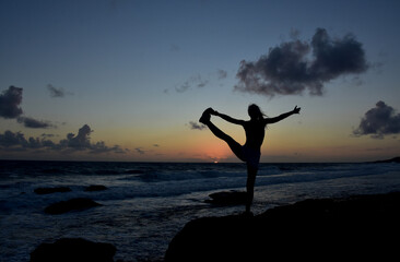 Balance Bind Pose at Sunrise in Aruba