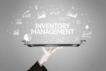 Waiter serving business idea concept