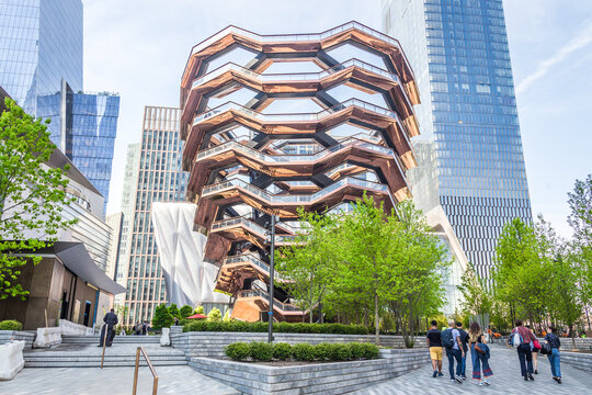 New York City, NY, USA - May 17, 2019: The Vessel, also known as the Hudson Yards Staircase