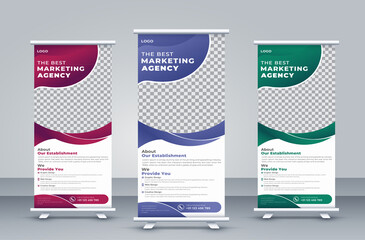 Corporate rollup or X banner design template
