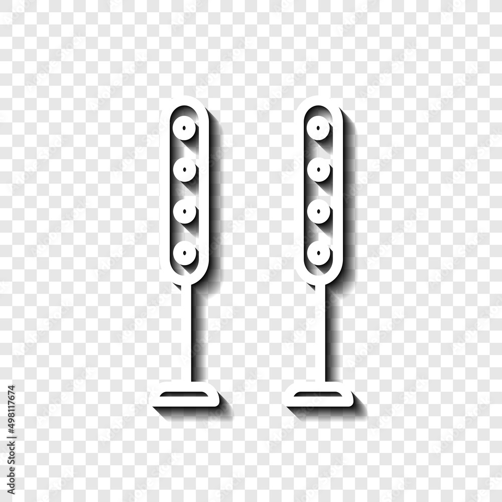 Poster loudspeakers simple icon vector. flat desing. white with shadow on transparent grid.ai