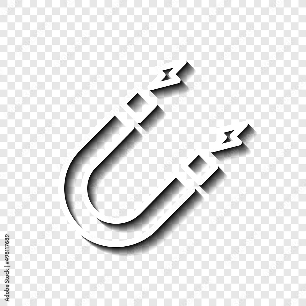 Poster magnet simple icon vector. flat desing. white with shadow on transparent grid.ai