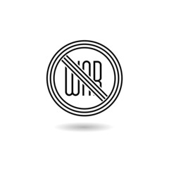 No war icon with shadow