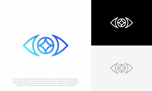 abstract eye vision logo design vector