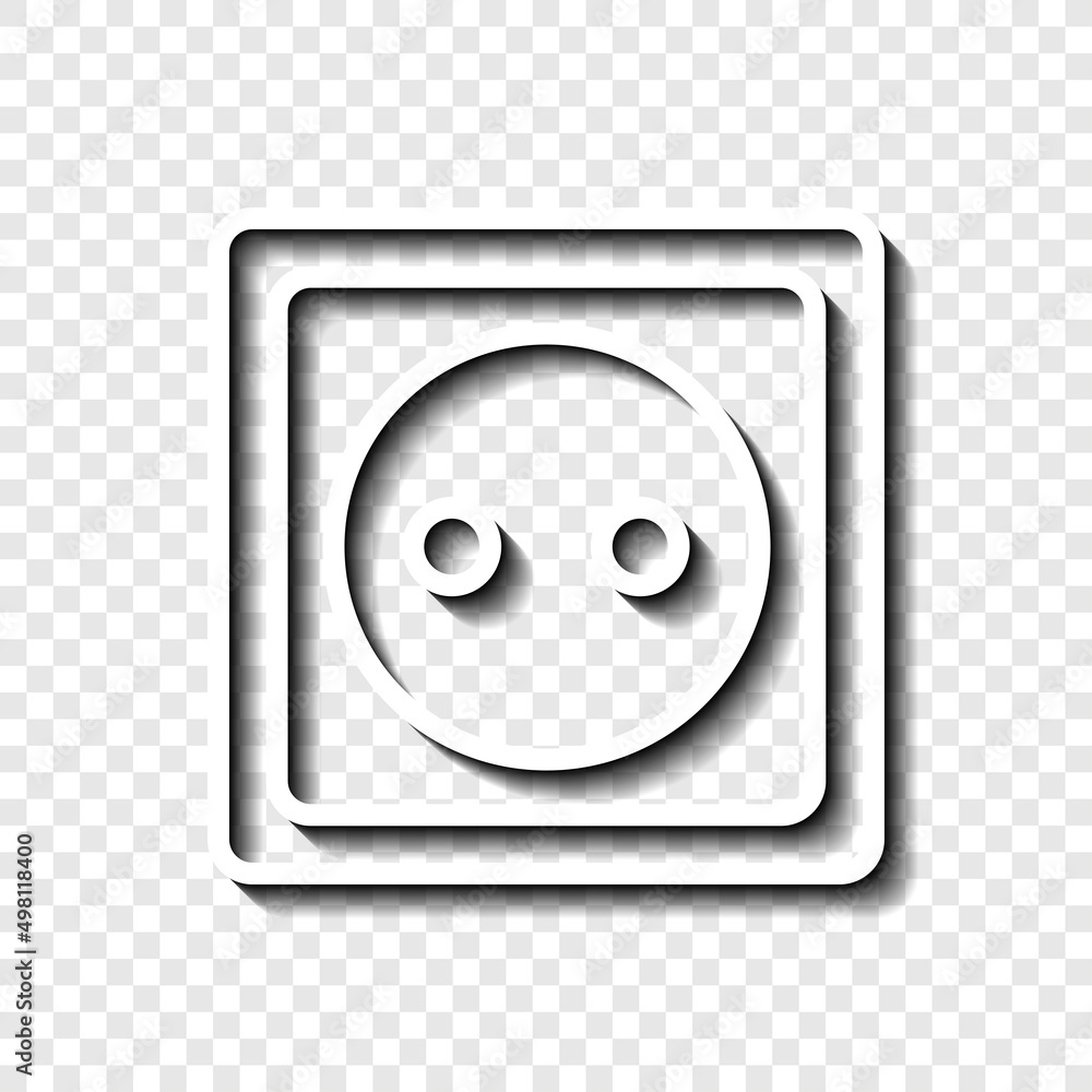 Aufkleber power socket simple icon vector. flat desing. white with shadow on transparent grid.ai
