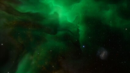 science fiction illustrarion, colorful space background with stars	
