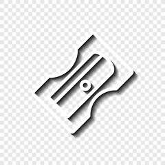 Sharpener simple icon vector. Flat desing. White with shadow on transparent grid.ai