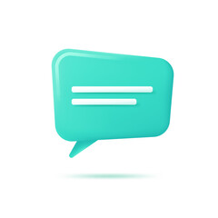 Vector realistic 3d speech bubble, chat icon, message box
