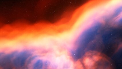 nebula gas cloud in deep outer space, science fiction illustrarion, colorful space background with stars 3d render