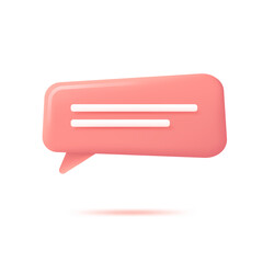 Vector realistic 3d speech bubble, chat icon, message box