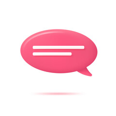Vector realistic 3d speech bubble, chat icon, message box