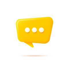 Vector realistic 3d speech bubble, chat icon, message box
