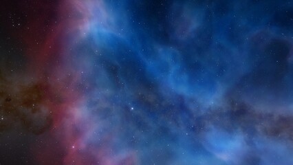 Obraz na płótnie Canvas Space background with realistic nebula and shining stars. Colorful cosmos with stardust and milky way. Magic color galaxy. Infinite universe and starry night. 3d Render