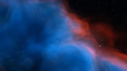 nebula gas cloud in deep outer space, science fiction illustrarion, colorful space background with stars 3d render	
