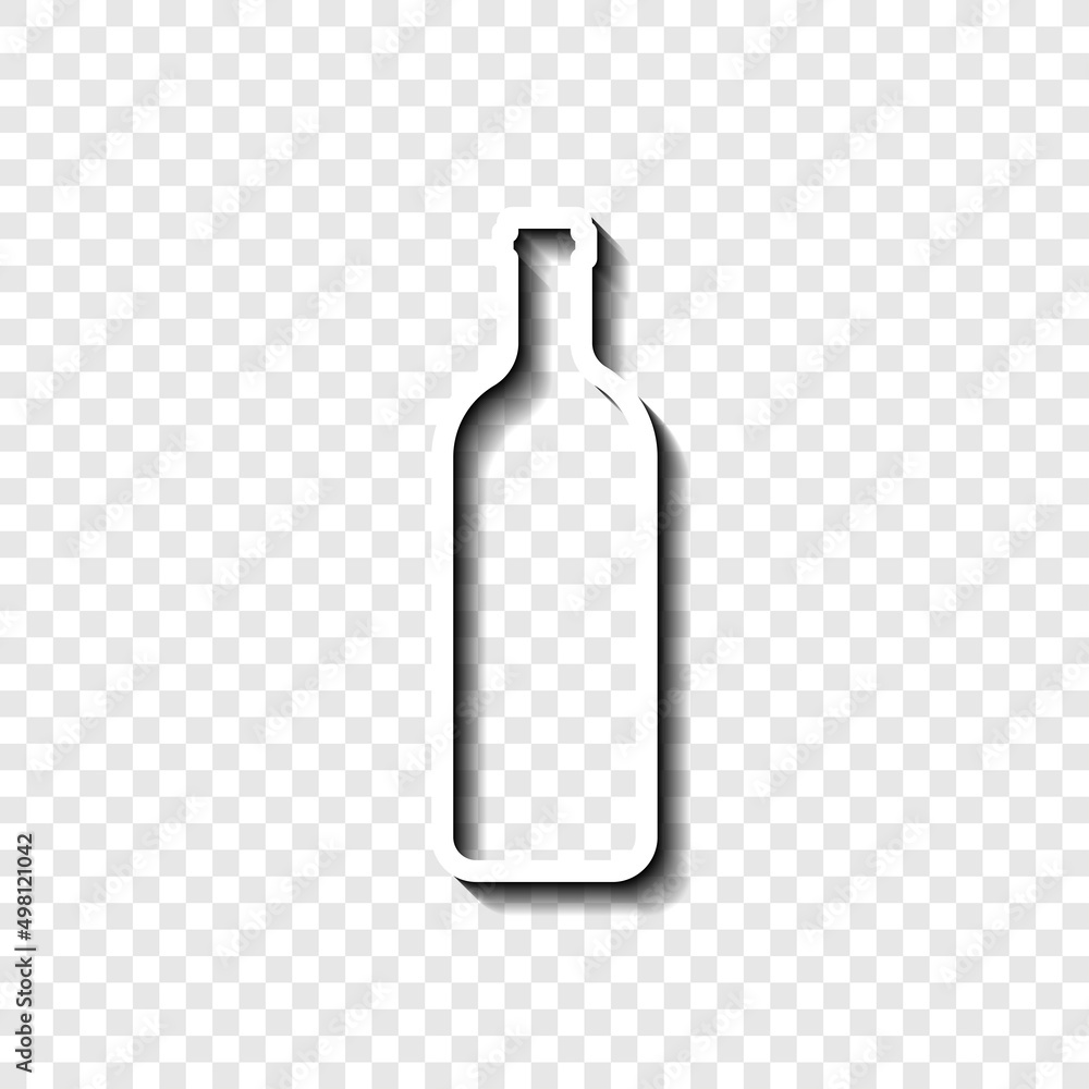 Poster bottle simple icon vector. flat desing. white with shadow on transparent grid.ai
