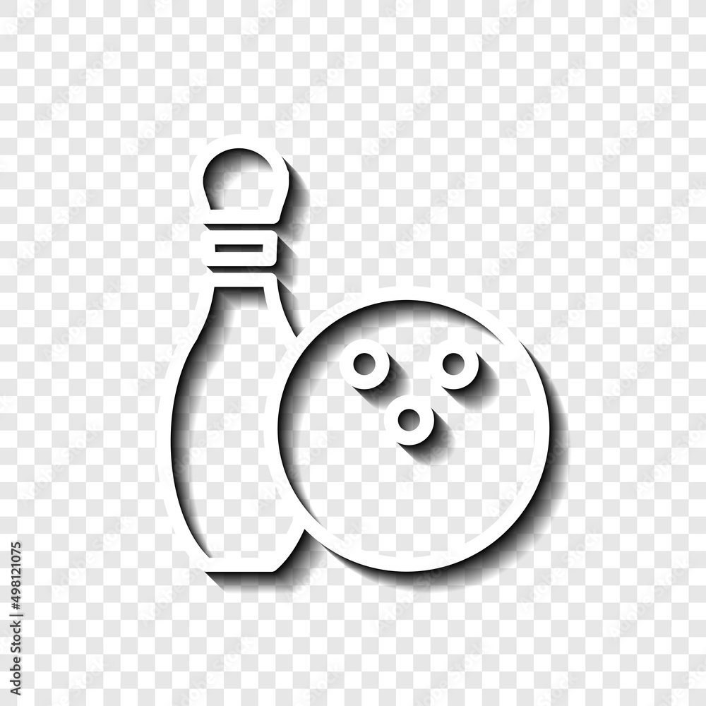 Poster bowling simple icon vector. flat desing. white with shadow on transparent grid.ai