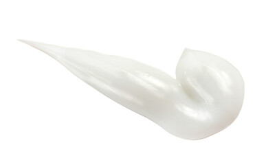 White cosmetic cream wipes isolated on white background. Makeup spot foundation. The texture of the cream in the form of a drop