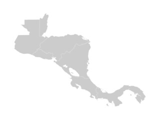 Map of Central America with countries and borders.