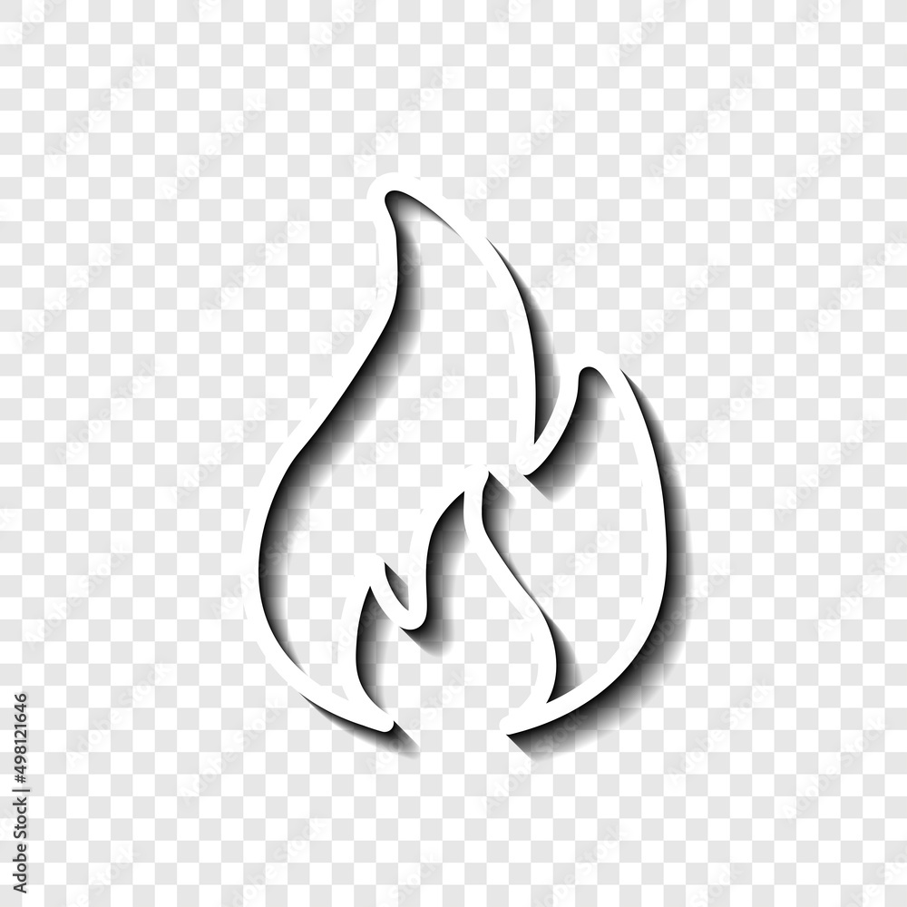 Aufkleber fire simple icon vector. flat desing. white with shadow on transparent grid.ai