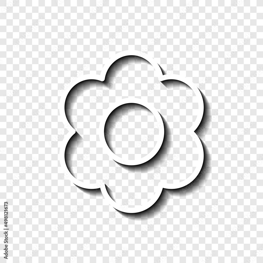 Poster flower simple icon vector. flat desing. white with shadow on transparent grid.ai
