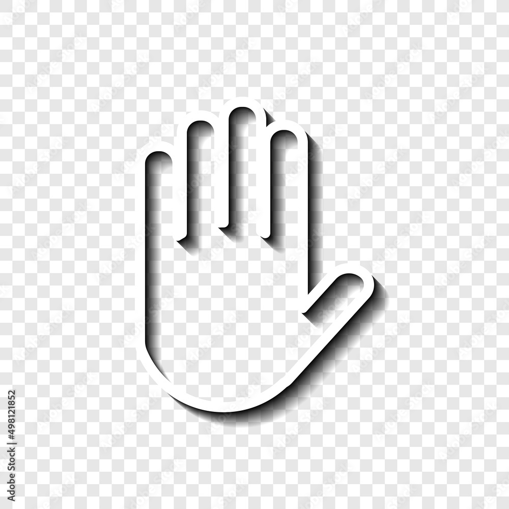 Poster hand simple icon vector. flat desing. white with shadow on transparent grid.ai