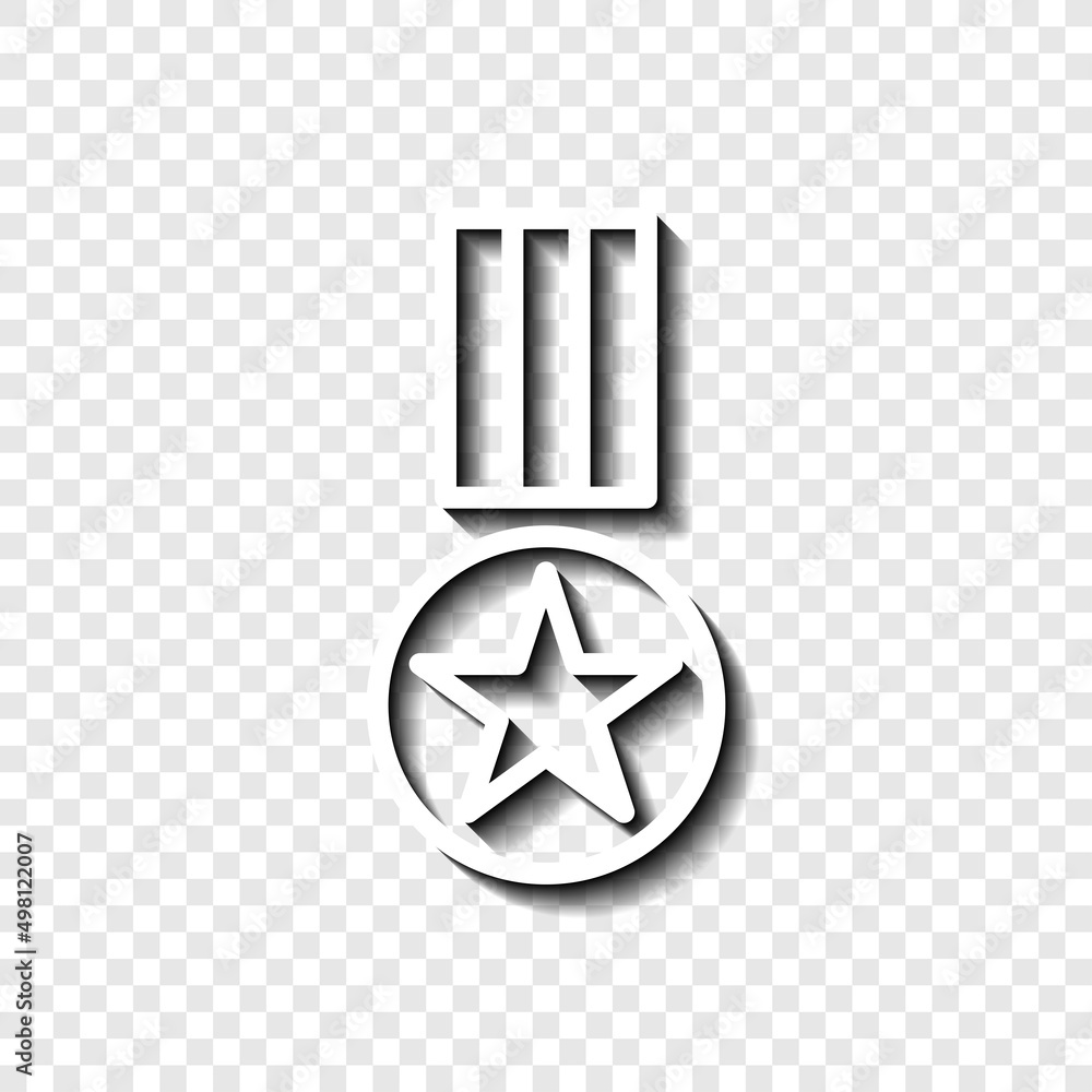 Poster medal simple icon vector. flat desing. white with shadow on transparent grid.ai