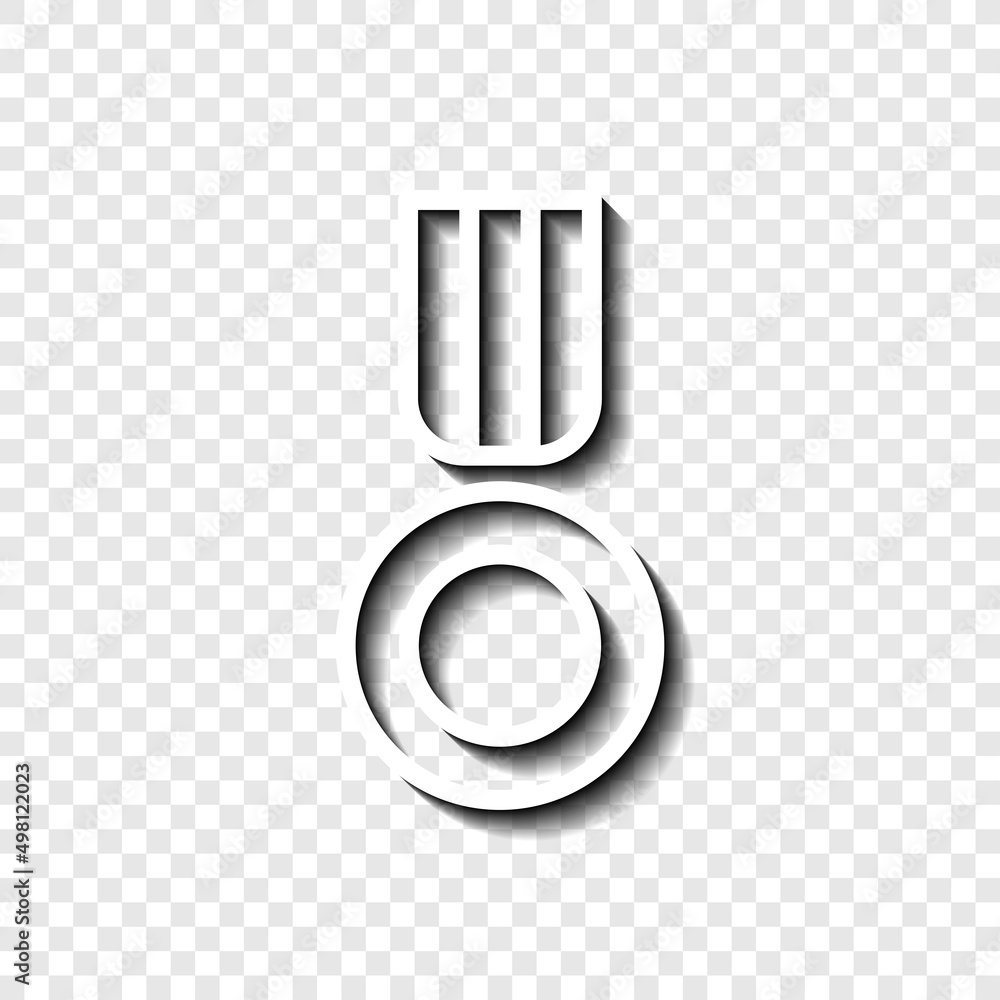 Poster medal simple icon, vector. flat desing. white with shadow on transparent grid.ai
