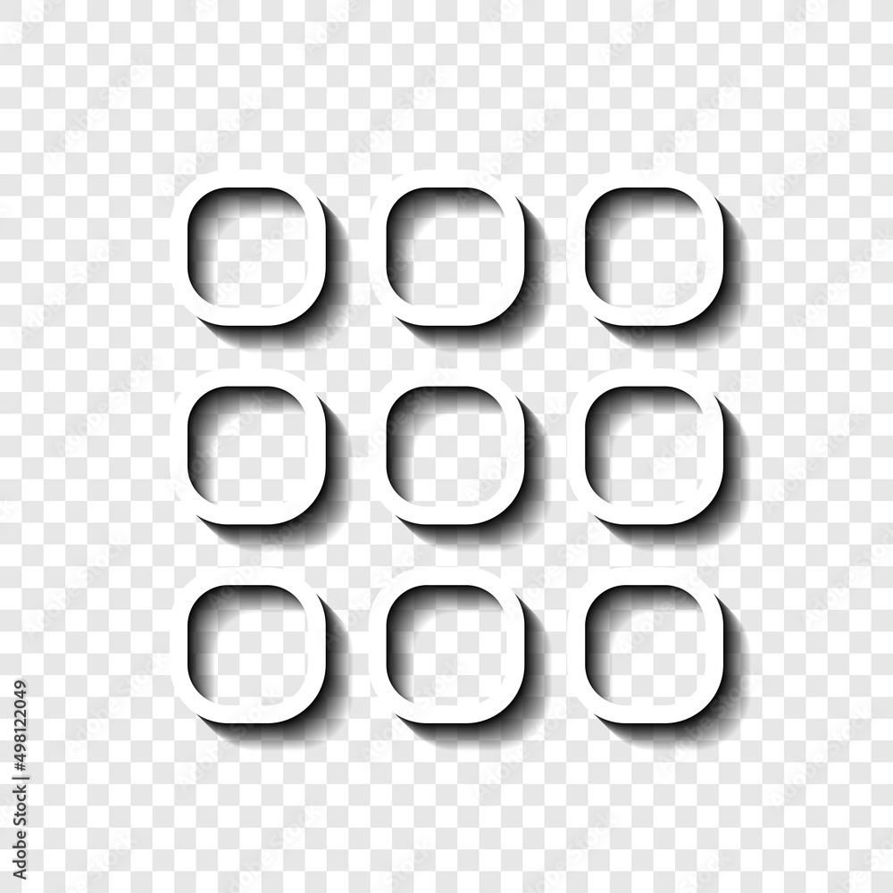 Poster menu simple icon vector. flat desing. white with shadow on transparent grid.ai