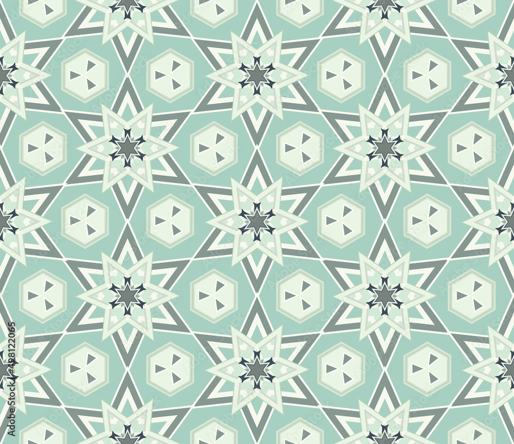 Poster the monotonous discreet pattern consists of hexagonal stars and hexagons. seamless texture. vector i