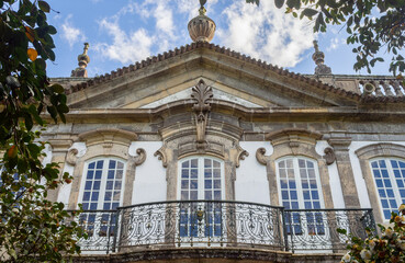 Fototapeta na wymiar Brejoeira palace facade in Monção Portugal